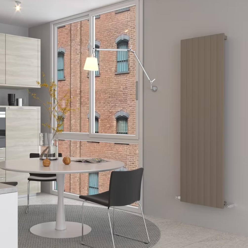 Lifestyle image of the Radox Nova 1800mm x 600mm Cappuccino Vertical Heated Radiator